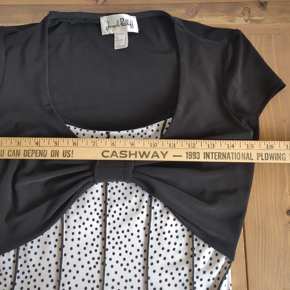 Joseph Ribkoff Black & White Polka Dot Fit & Flare Midi Dress Shrug Bolero - Picture 10 of 15